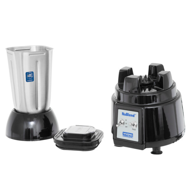 Waring BB180S NuBlend 2 Speed Commercial Bar Blender with Stainless Steel Container 32 oz.