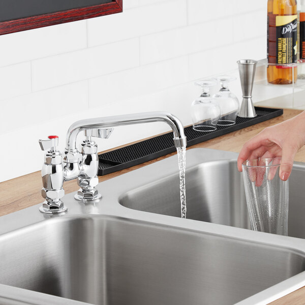 Waterloo Deck-Mounted Faucet with 4" Centers and 8" Swing Spout