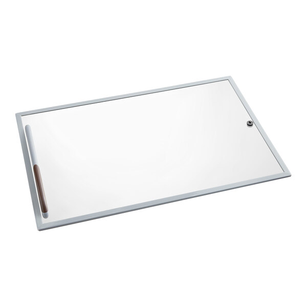 A rectangular sliding glass bottom lid with a handle, designed for Avantco ADC-12 and ADC-GEL-13 series units.