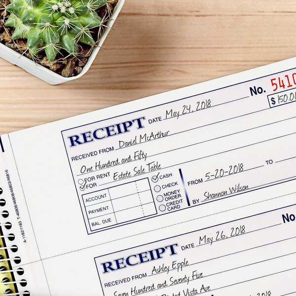 Adams SC1182 7 5/8" x 11" 2Part Carbonless Spiral Bound Money and Rent