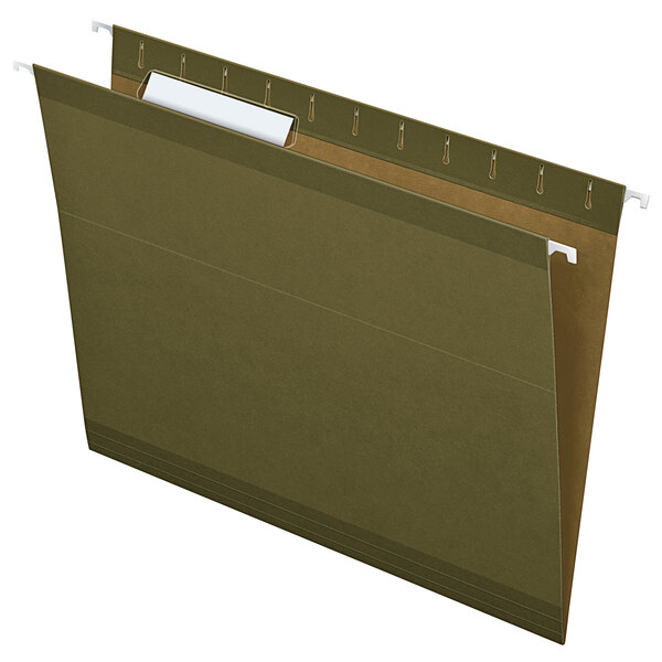 Reinforced Extra Capacity Hanging Folders - Letter Size, Standard Green, 25 Per Box, Flat Bottom With Inserts - View #5
