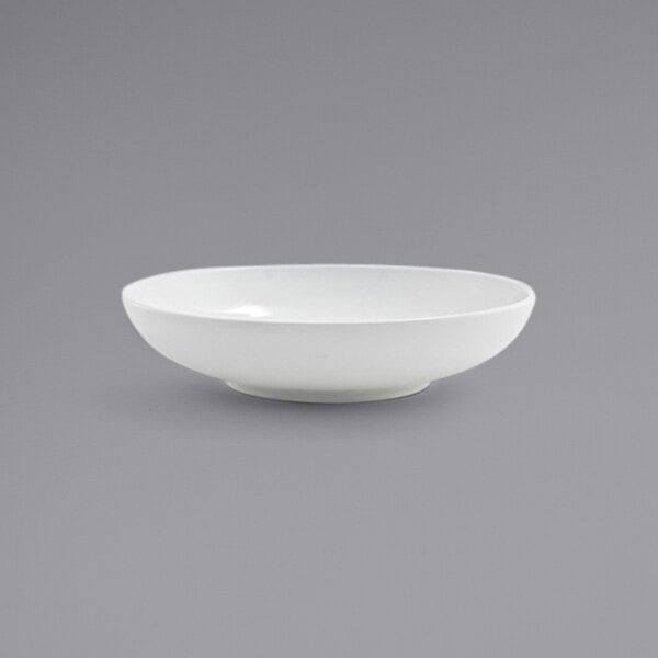 Front of the House DBO081WHP22 Harmony 36 oz. Bright White Low Round Porcelain Bowl - 6/Case