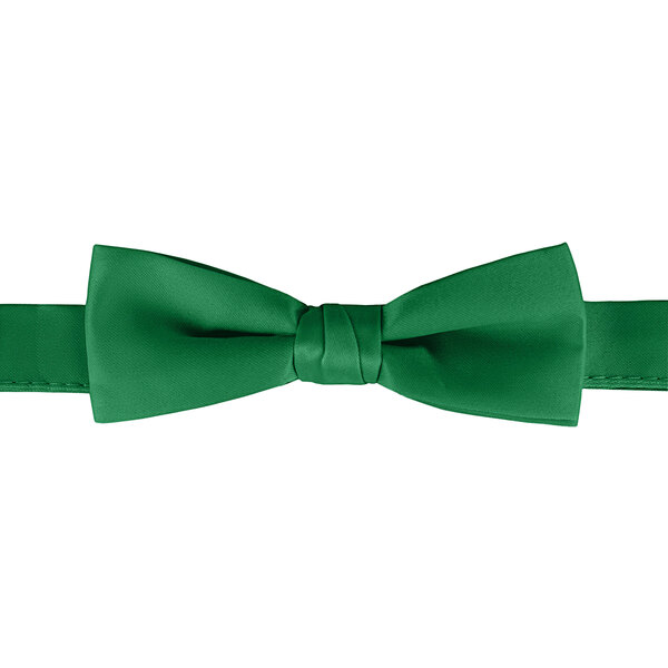 A Kelly green poly-satin bow tie.