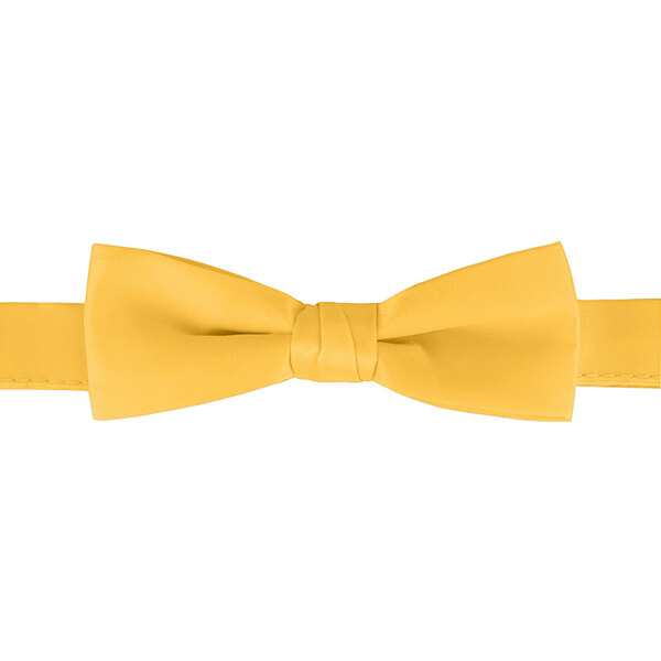 A gold poly-satin bow tie with an adjustable band.