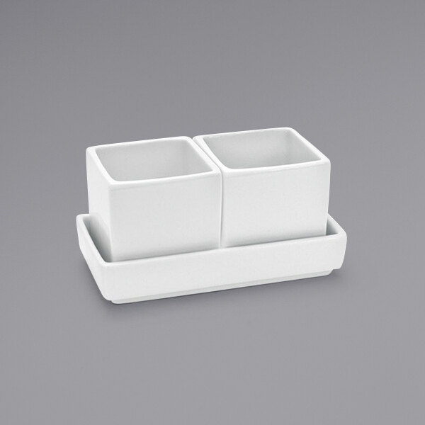 Rectangular Ramekins Front of the House DSD041WHP23 Mod 2.5 oz. Bright White Rectangular ...