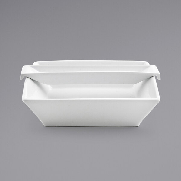 Rectangular Ramekin Front of the House DSD045WHP23 Kyoto 2 oz. Bright White Rectangular ...