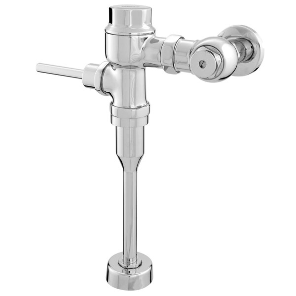 A Zurn Metroflush exposed piston flush valve for 3/4" top spud urinals with a chrome finish.
