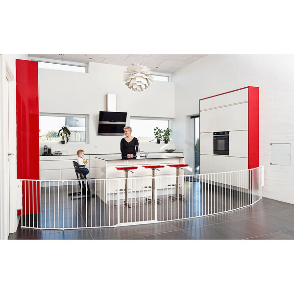 L.A. Baby SGFXXL240W BabyDan Flex XXL 35 7/16" to 138" White Room Divider / Safety Gate