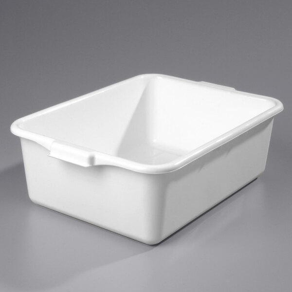 Vollrath 152705 Traex® 20" x 15" x 7" White High Density Polyethylene Bus Tub / Food Storage Box