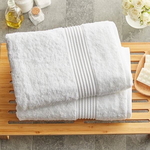 Lavex Luxury 27 x 54 100% Combed Ring-Spun Cotton Bath Towel 17 lb. - 12/