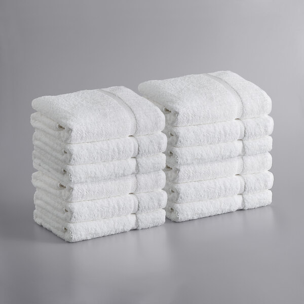 Lavex Lodging Premium 27" x 54" 100 RingSpun Cotton Bath Towel 15 lb. 12/Pack