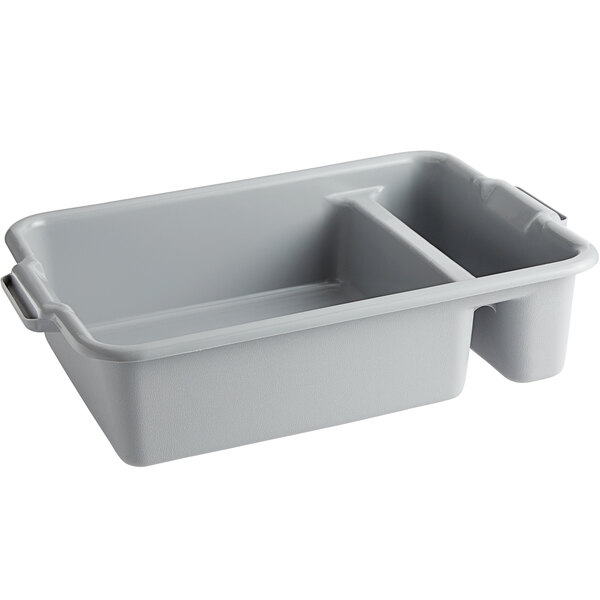 Vollrath 52632 Signature 23" x 17" x 6" Gray High Density Polyethylene Divided Bus Tub