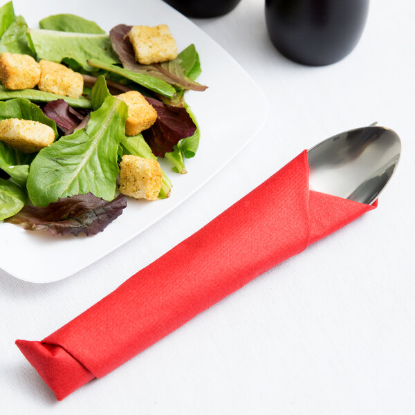 Red Flat Pack LinenLike Napkin, 16" x 16" Hoffmaster 125031 500/Case