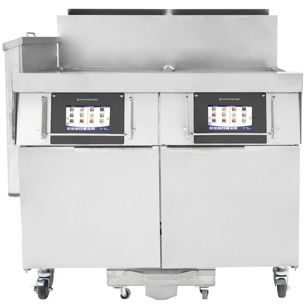 Frymaster FilterQuick 3FQG60T Oil-Conserving Gas Floor Fryer with (3) 63 lb. Full Frypots and Automatic Filtration - Liquid Propane