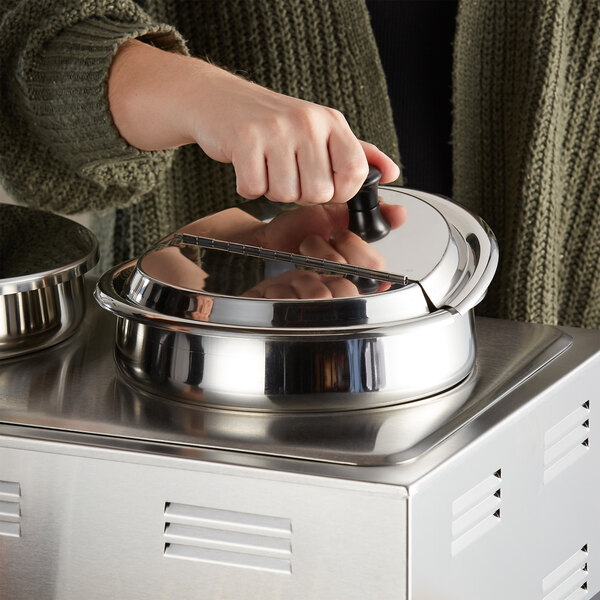 Notched / Hinged Stainless Steel Lid for 7 Qt. Inset
