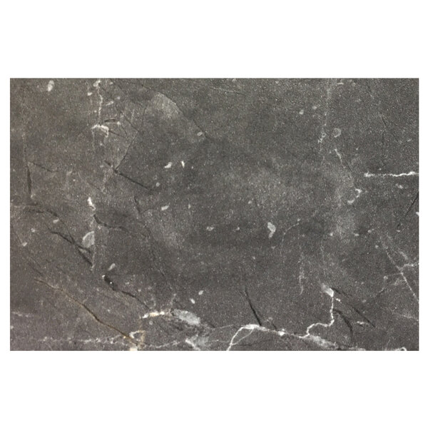 A gray marble Grosfillex table top with white and grey streaks.