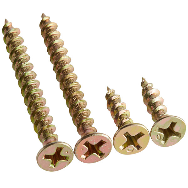 A group of Lancaster Table & Seating screws with a cross.