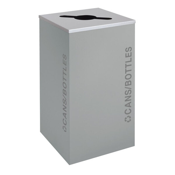 A rectangular hammered grey Ex-Cell Kaiser receptacle with a lid.
