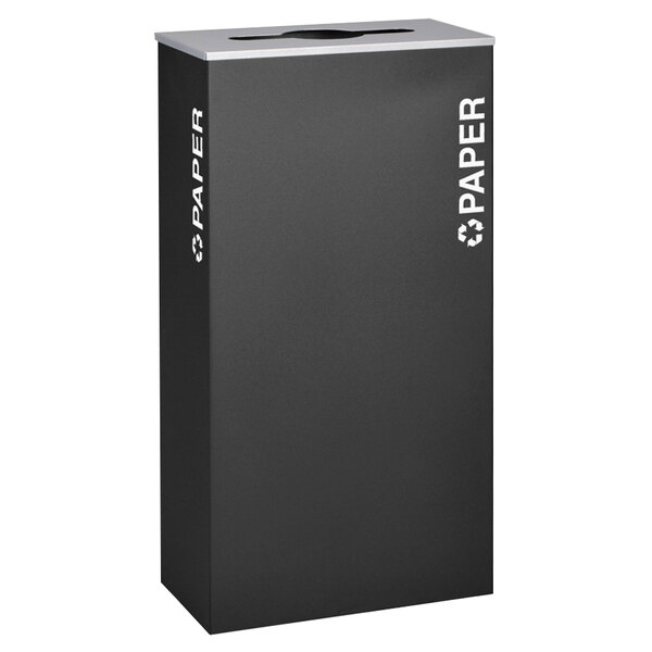 A black rectangular Ex-Cell Kaiser paper receptacle with white text.