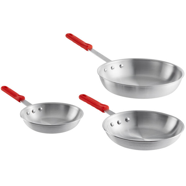 Choice 3-Piece Aluminum Non-Stick Fry Pan Set - 8, 10, and 12 Frying Pans