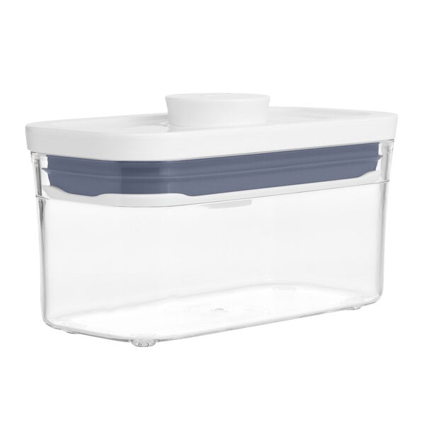 OXO Good Grips 0.4 Qt. Clear Rectangular SAN Plastic Food Storage Container  with White POP Lid
