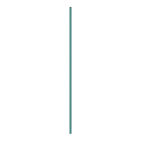 A long thin metal pole with a teal tip.