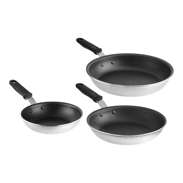 3-Piece Nonstick Fry Pan Set, 8 10 and 12 Grey Pan