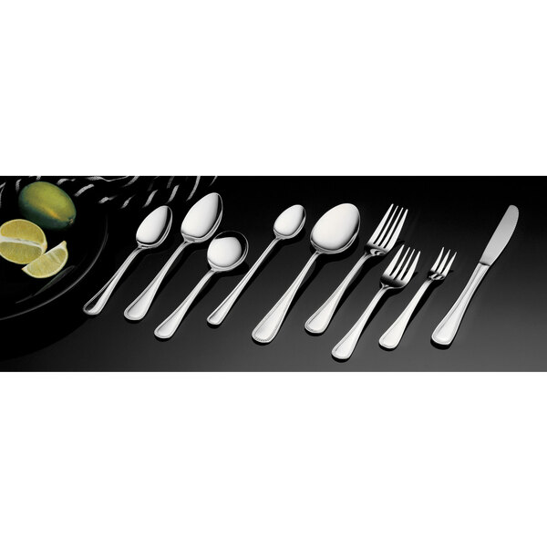 Vollrath 48223 Brocade 7 3/8" 18/0 Stainless Steel Heavy Weight Dessert Spoon 12/Case