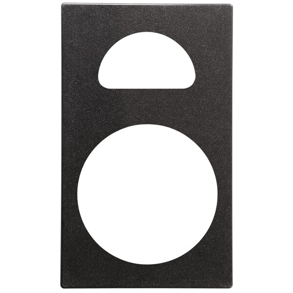 A black rectangular resin adapter with a white oval opening.