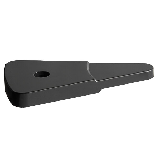 A black rectangular Avantco hinge cover with a hole in it.