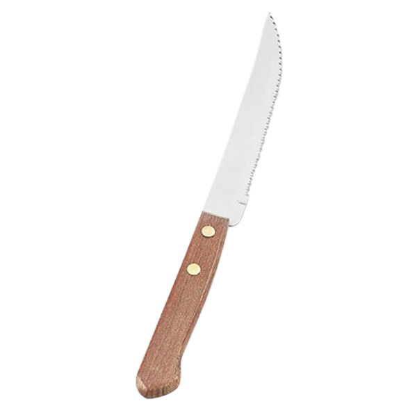 Vollrath 48140 8 5/16" Stainless Steel Steak Knife with Wood Handle