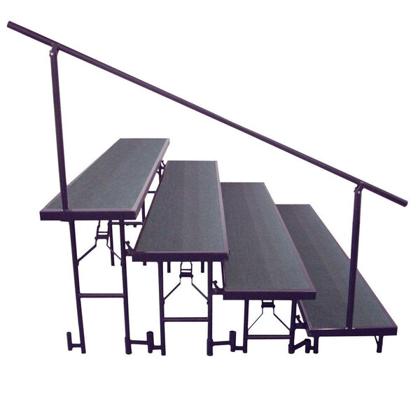 National Public Seating SGR4L Side Guardrail for Standard 4-Level Risers