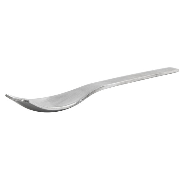 A Front of the House stainless steel scoop spoon with a long handle.