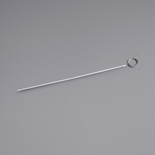 An Avantco LED light with a silver metal rod and white plastic stick.