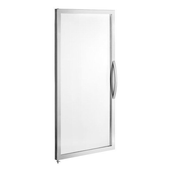 A white door with a glass door on a white background.