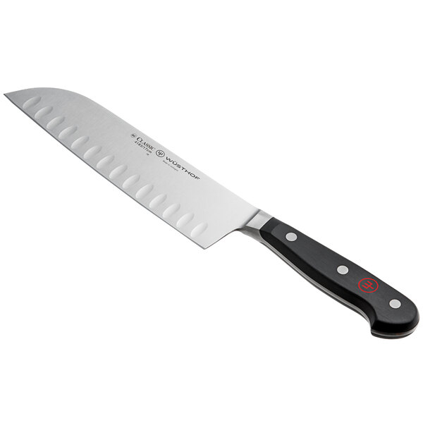 Wusthof 41837 Classic 7" Hollow Edge Santoku Knife with POM Handle