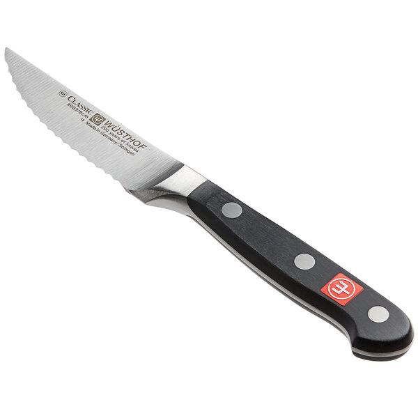 Wusthof 40037 Classic 3" Serrated Paring Knife with POM Handle