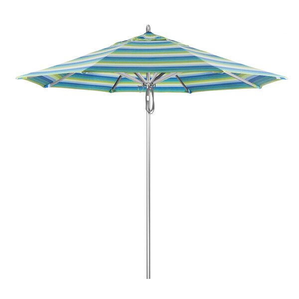 canvas patio umbrella steel pole Tilt | Auto-Tilt, Wind Resistant, Woodgrain Finish | Commercial Grade | Sunbrella Natural resistant and weather 8' x 10' RECTANGLE MARKET