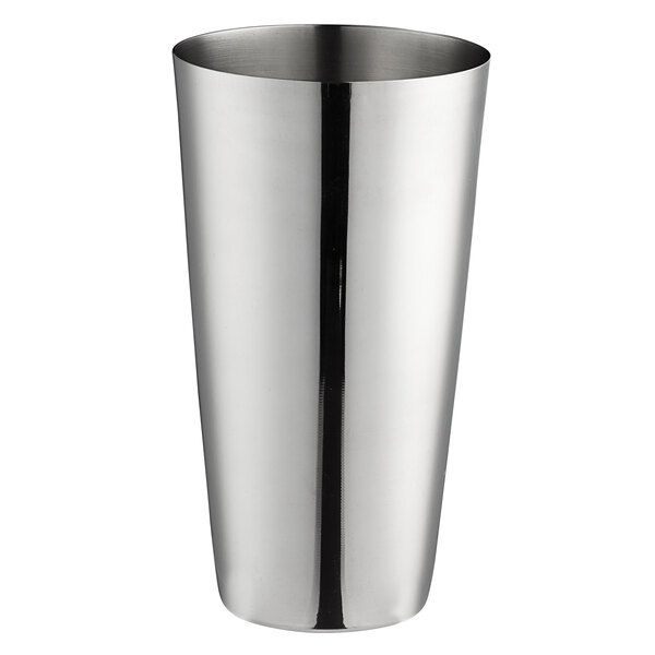 An American Metalcraft stainless steel cup with a handle.