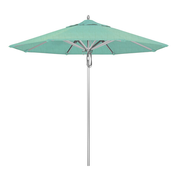 A California Umbrella with a green Sunbrella canopy.