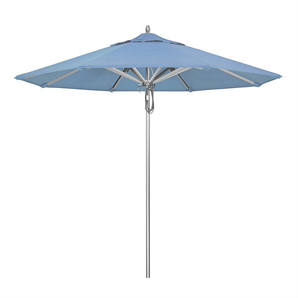 California Umbrella AAT 908 SUNBRELLA 1A Rodeo Series 9' Pulley Lift Umbrella with 1 1/2" Aluminum Pole - Sunbrella 1A Canopy