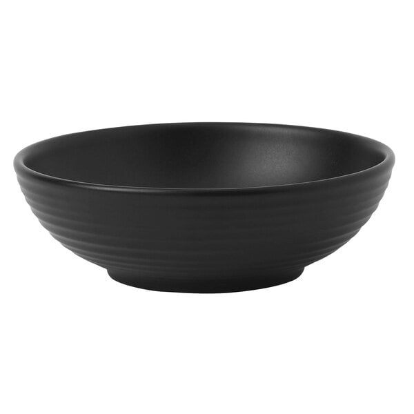 A matte black Dudson Evo stoneware bowl.