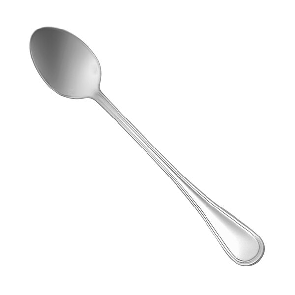 A close-up of a Sant'Andrea Bellini stainless steel iced tea spoon with a silver handle.