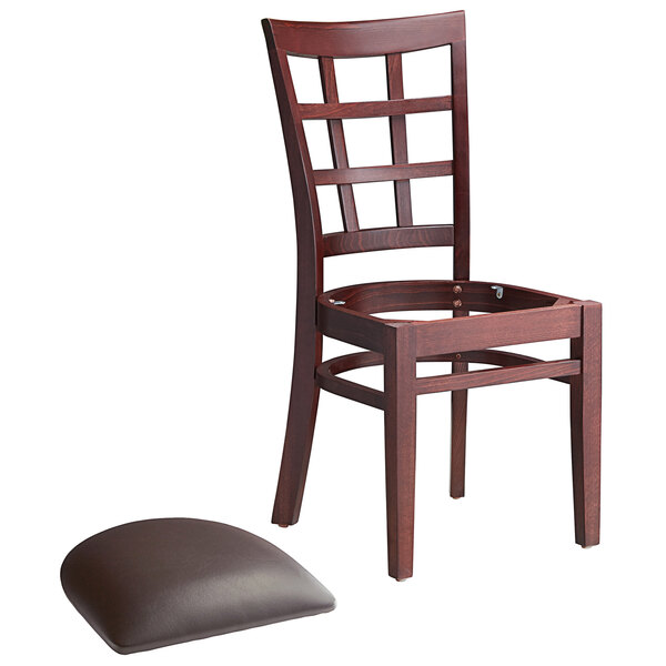 Lancaster Table & Seating Mahogany Finish Wood Window Back Chair with ...