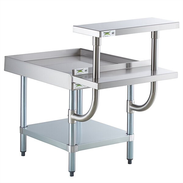 Regency 30 x 24 16-Gauge Stainless Steel Equipment Stand with Galvanized  Undershelf, 10 Plate Shelf, and 10 Stainless Steel Adjustable Work Surface