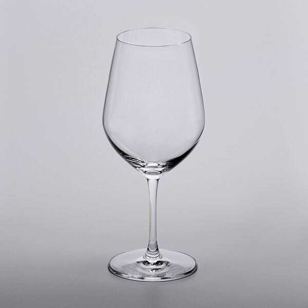 A clear Lucaris Temptation Bordeaux wine glass.