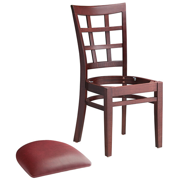 Lancaster Table & Seating Mahogany Finish Wood Window Back Chair with ...