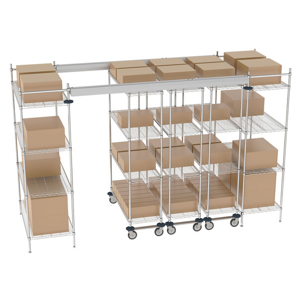 Metro TT12E2448M1848C Super Erecta 12' x 4' Chrome TopTrack Kit