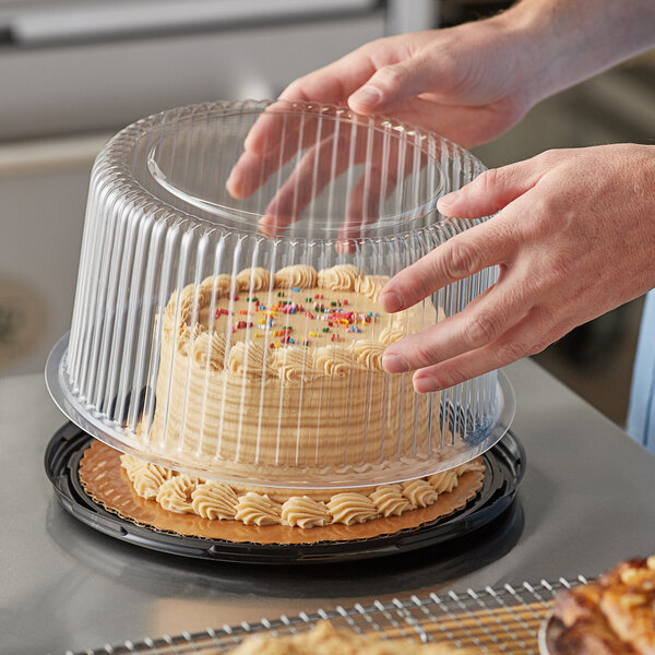 Baker's Mark 8" High Dome Cake Display Container with Clear Dome Lid