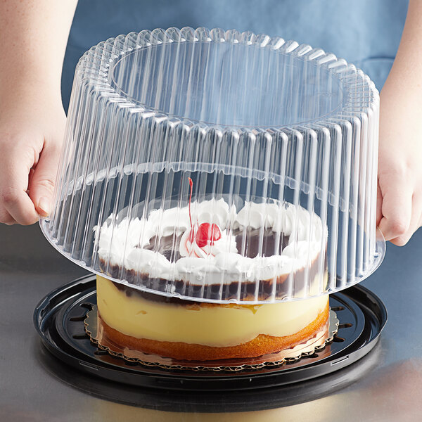 Choice 1/2 Size High Dome Sheet Cake Display Container with Clear Dome Lid  - 25/Case